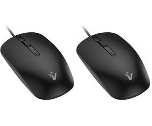 VulTech MOU-10 Mouse con filo USB Silenzioso, Switch DPI regolabile 1000-2000, 4 Pulsanti + Rotella Scroll, Ergonomico, Ultraleggero, Plug and Play per Windows, Mac OS X e Linux (Confezione da 2)