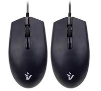 VulTech MOU-2038, Mouse con filo USB, Dpi Regolabile da 800 A 2400, 4 Pulsanti e Rotella Ergonomico, Ultraleggero, Plug and Play per Windows e Mac OS X (Confezione da 2)