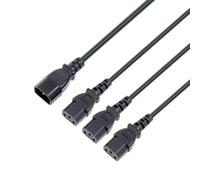 VulTech MU-UPS04 Cavo Sdoppiatore Splitter di Alimentazione per UPS | Ingresso 1x IEC C14 a Tripla Uscita 3x C13 | Multipresa Flessibile 1m | Max Carico 3000W 10A 250V per Server, Monitor e Ufficio