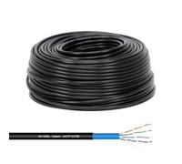 VulTech SC13802-100 Bobina Matassa Lan Cat 5e UTP 100 metri 24AWG per esterno doppia Guaina PE+LSZH CPR/PASS Ethernet cavo rete impianti alta velocità 1Gbps rivestimento protetto da raggi UV/acqua