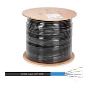 VulTech SC13802-305 Bobina Matassa Lan Cat 5e UTP 305 metri 24AWG per esterno doppia Guaina PE+LSZH Ethernet cavo rete impianti alta velocità 1Gbps protezione da raggi UV/acqua 100Ohm, 100Mhz