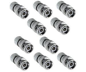 VulTech Security SA31517 BNC Connettore, Maschio, Fissaggio a Vite, 10 pezzi, Grigio