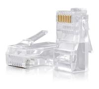 VulTech SN21405 50 Connettori Passanti RJ45 Cat.5e UTP, Plug di Rete Pass-Through per Cablaggio Rapido Senza Errori, Terminali Trasparenti per Cavo Ethernet, Compatibile con Pinze Crimpatrici Passanti