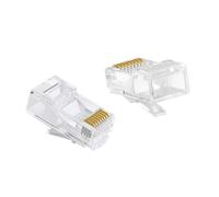 VulTech SN21406 50 (pezzi) connettori plug RJ45 8P8C Cat 6 Cat6 10Gbps trasparenti passanti per cavo di rete ethernet LAN