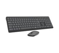 Vultech Tastiera Wireless Ufficio QWERTY Italiana con Mouse Incluso Nero