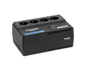 VulTech UPS700VA-XS UPS a Ciabatta Multipresa 700VA 390WA, Gruppo di continuità Tecnologia Line Interactive AVR, 4 Shuko per PC e modem, 2 USB per Smartphone e Tablet NO NAS/MAC