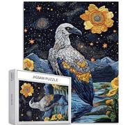 Vulture Wildlife Night Sky Puzzle 1000 pezzi Ricamo Arte Riflessi d'acqua Sfondo stellato Sfondo impegnativo Giochi di attività familiari colorati fai da te Puzzle per la decorazione della casa Regali