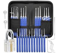 Vunanvu 17 Pz Set Grimaldelli Lockpicking Professionali con Trasparente Serratura Lucchetto Pratica Aprire le Serrature Set Grimaldelli Professionali per Serratura per Fabbri Principianti ed Esperti