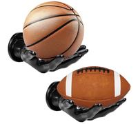 Vunanvu 2 Pezzi Supporto da Parete a Forma di Mano per Palline Scaffali per Pallacanestro Porta Palloni da Muro con Viti Esposizione a Parete per Calcio per Soggiorno Camera da Letto e Sala Studio