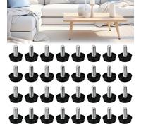 Vunanvu 32 Pz Piedino di Livellamento Regolabili M8x25mm Piedini per Mobili Regolabili Vite Livellamento Gambe Tavolo Piedi di Livellamento a Vite con Base Antiscivolo per Tavoli Sedia Armadio Divani