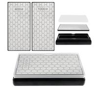 Vunanvu Pietre Diamantate per Affilatura a Doppio Lato Grana 400/1000 Pietra Affilacoltelli Professionale Nido d'Ape con Base Antiscivolo e Guida da Angolo per Forbici Coltelli Utensili da Cucina