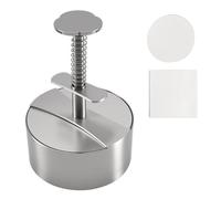 Vunanvu Pressa per Hamburger in Acciaio Inox 304 Pressa per Burger 14cm Hamburgher Attrezzo Macchinetta Antiaderente con 150 Fogli di Carta Hamburger per Manzo, Verdure, Hamburger, Barbecue
