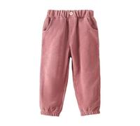 Vuncio Pantaloni Velluto a Coste Bambina Felpati Invernali Elasticizzati Carini Pantalone Termico Ragazza Morbidi Eleganti Velluto Sportivi Casual Jogging 1-10 Anni (Red, 5-6 Years)