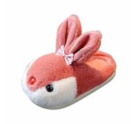Vuncio Pantofole Pelose Bambina Invernali Morbide Antiscivolo Comode Calde Peluche Ciabatte Ragazza Inverno Velluto Elegante Casuale Interno Casa Animal Mignon Scarpe (Red, 28.5 Little Child)