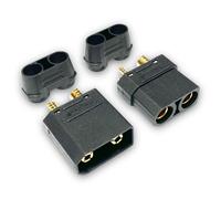 VUNIVERSUM 1 coppia originale Amass XT90H XT90 ad alta corrente di alta qualità, spina dorata nera, con tappi di protezione, maschio, femmina, 90 A, modello RC