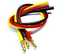 VUNIVERSUM 3 pezzi (1 set) cavo di prolunga premium per regolatore motore brushless ESC con spina dorata da maschio a femmina 14AWG 200°C cavo 250 mm 25 cm rosso giallo nero modello