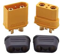 VUNIVERSUM Amass Premium 1 coppia 2 pezzi XT90i XT90 spina dorata maschio femmina 4 pin alta corrente con tappi per cavo batteria Lipo