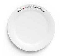 "Vuoi essere la mia/il mio Testimone" Piatto Bianco in Vetro Temperato Personalizzato con Nome Idea Regalo Simpatica SanValentino Natale Compleanno Coppia Fidanzati Cena Matrimonio Nozze Sposi