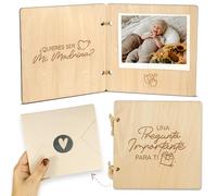 Vuoi essere la mia madrina del battesimo? Vuoi essere il mio testimone? - Regalo padrini battesimo - Padrini battesimo proposta in libretto di legno con spazio per foto del tuo bambino | Mikito