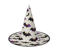 Vuoongt Cappello di Halloween con stampa di pipistrelli viola volante versatile leggero costume accessori pieghevole a punta cappello