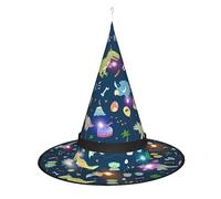 Vuoongt Cappello di Halloween con stampa elefante e Lea colorato versatile accessori per costume leggero pieghevole cappello a punta withlight