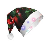 Vuoongt Red Funghi Stampa Led Shine Cappello di Natale Per Adulti Decorazione di Natale Capodanno Festa Festa Forniture