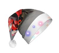 Vuoongt Red Ladybug Stampa Led Shine Cappello di Natale Per Adulti Decorazione di Natale Capodanno Festa Forniture