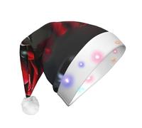 Vuoongt Red Mirror Rose Print Led Shine Cappello di Natale Per Adulti Decorazione di Natale Capodanno Festa Forniture