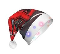 Vuoongt Red Phone Booth London Street Print Led Shine Cappello di Natale Per Adulti Decorazione di Natale Capodanno Festa Forniture