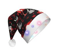 Vuoongt Red Skeletons Print Led Shine Cappello di Natale Per Adulti Decorazione di Natale Capodanno Festa Festa Forniture