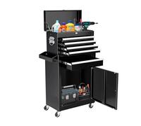 Vuoto Cassetta portautensili portatile con bauletto rimovibile e ruote bloccabili | Armadietto portautensili for carichi pesanti con cassetti interni, for garage, magazzino e officina riparazioni Mult