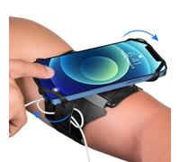 VUP Fascia da corsa ruotabile a 360° per iPhone 15/14/13/Pro Max/Pro/Mini/12/11/SE/Xs/XR/X/8/7/Plus per smartphone da 4-6,7 pollici con portachiavi Fascia portacellulare per corsa e ciclismo (nero)