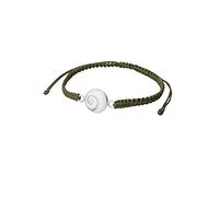 Vurmashop Bracciale in Argento con Occhio di Santa Lucia in Macramè - Bracciale Unisex in Filo Regolabile con Conchiglia Naturale Fatto a Mano, Colori Nero Verde Rosa Beige (Green)