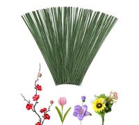 VURYAPI 100 Pezzi Steli per Fiori, 40cm Gambo Floreale Filo, Stelo Filo Floreale, Gambi Floreali in Filo Metallico, Filo per Composizioni Floreali, Filo Per Fiori di Colore Verdeverde scuro