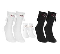 VURYAPI 3 paia di Coppia che si tiene per mano Calzini, calzini for coppia divertenti mano nella mano, Calzini per coppia di bambole 3D divertenti con ventosa magnetica, Regali Speciali(3)