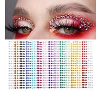VURYAPI 900 Pezzi Strass Adesivi,Brillantini per il viso,Brillantini Make Up,Strass autoadesivi Acrilico colorato,Fai da Te Adesivi Strass,Glitter make up Nail Art Decorazioni-3mm/4mm/5mm