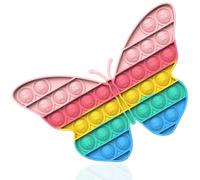 VURYAPI Pop On It Poppit 2 in 1 Grande Poppit Fidgettoys Antistress Push Bubble Sensoriale Giocattolo in Silicone Rainbow Toy per Bambini e Adulti(Farfalla