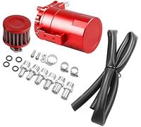 Vusddy Oil Can Auto, 300Ml Decanter Vapori Olio,2 Porte Alluminio Recupero Vapori Olio Motore, Contenitore Per Olio Con Filtro Dell'Aria, Tubo Flessibile E Altri Accessori(Red)