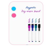 VUSIGN Lavagna bianca cancellabile a secco, piccola, 21 x 28 cm, mini lavagna magnetica per parete, frigorifero, armadietto, bambini, studenti, rosa