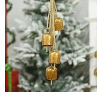 Vuskly - Campane natalizie dorate, in metallo, decorazione vintage con corda di iuta, campanella decorativa, ideale per matrimoni, Natale, feste, ghirlande natalizie, 1,7 x 2,8 cm (larghezza x