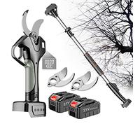 VUSNPL Cesoia elettrica a batteria Forbici potatura per alberi 45mm con asta di estensione,Potatore elettrico di rami,Forbice Elettriche professionali, 2/3 batterie