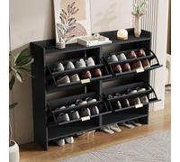 vutizal Armadietto per scarpiera da corridoio, sottile, 24 cm di profondità, forma curva, scomparto nascosto allungabile, architettura medievale Shoe Cabinet