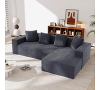 vutizal Cloud Divano Boneless, divano ad angolo a forma di L, divano letto modulare con funzione di sonno, fodera in velluto a coste con chaise longue senza montaggio in memory foam per soggiorno, 261