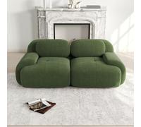 vutizal Divano a 2 posti in Cordstoff modulare, divano compatto largo 103 cm, braccioli curvi e base antiscivolo, senza montaggio, verde