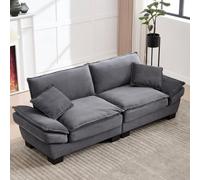 vutizal Loveseat - Divano a 2 posti, con seduta ultra profonda, in velluto con cuscino, braccioli imbottiti, piccolo divano per soggiorno, camera da letto, ufficio, 224 x 81 x 81 cm, grigio scuro