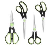 Vutyvve Forbici da cucina, lame in acciaio inox, manico morbido, set di forbici da cucina multifunzionali, nero/verde, set da 4 pezzi