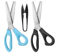 Vutyvve Forbici Seghettate Artigianali Professionali da Sarto, 2 Paia di Forbici Dentellate da 9,2 Pollici, 1 Tagliafilo da 4,1 Pollici