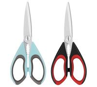 Vutyvve Kitchen Scissors, Multi-Purpose Heavy Duty Meat and Poultry Shears, Sharp Stainless Steel Blade Kitchen Scissors, Dishwasher Safe, Black/Sky Blue, set da 2 pezzi