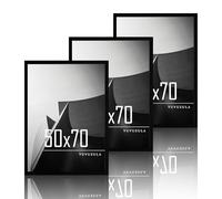 VUVUZULA Cornice portafoto in legno MDF, 50 x 70 cm, colore nero, 50 x 70 cm, set da 3 pezzi
