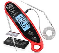 Vuwwey Termometro digitale per carne a lettura istantanea con doppia sonda, termometro per alimenti per cucinare e grigliare, grande retroilluminato e calibrazione, per cucina/forno/griglia